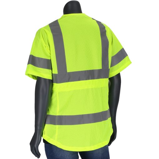 PIP 303-0313 ANSI Type R Class 3 Women's Contoured Vest with Solid Front, Mesh Back and Adjustable Waist - Image 2