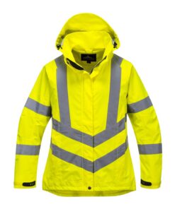 Alternative view of PortWest LW70 Ladies Hi Vis Breathable Jacket, Class 3 Type R, PU Coated Waterproof, Stain Resistant, Hi Vis Yellow