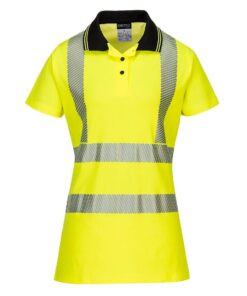 Alternative view of Portwest LW72 Women's Hi Vis Class 2 Pro Polo Shirt, Segmented Tape, Hi Vis Yellow